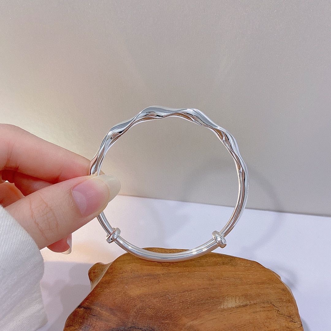 Bracciale Mobius Twist da donna con linea intrecciata lucida (argento 925)