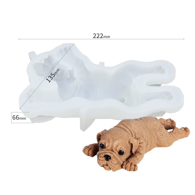 Stampo in silicone 3D per cane Shar Pei, torta, mousse, budino, gelato, sapone, lozione, bar, forniture per la fabbricazione
