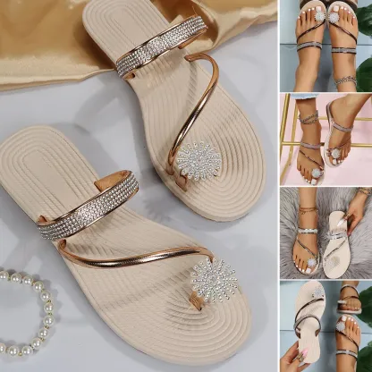 Sandali estivi con strass lucidi