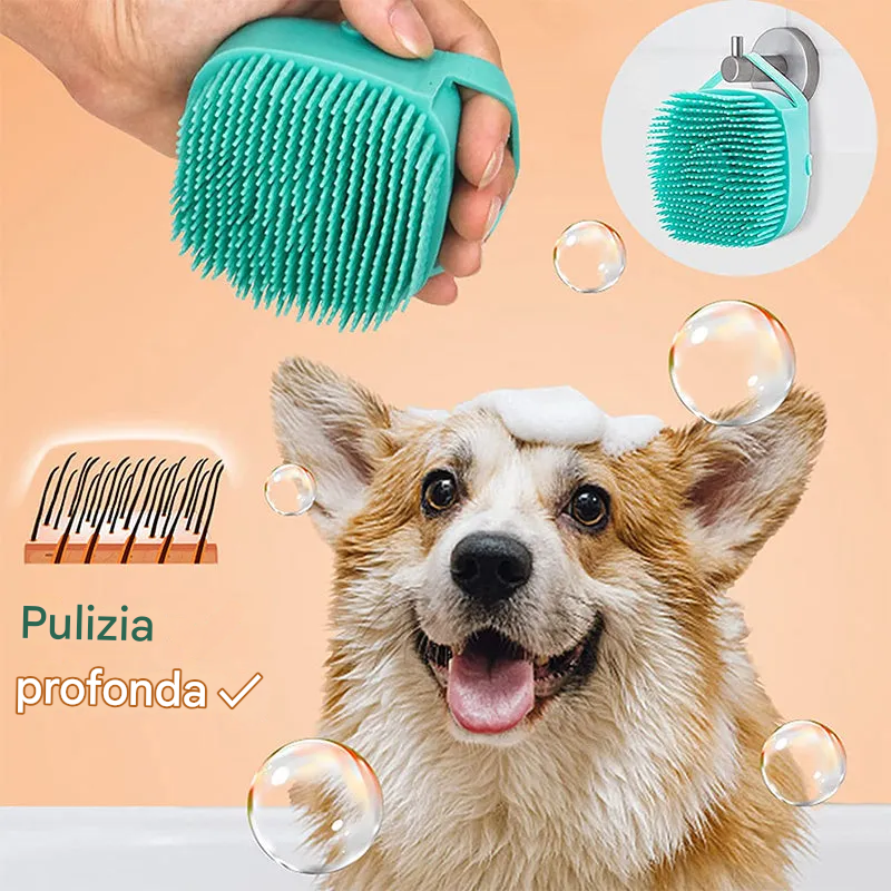 Spazzola massaggiante per il bagno degli animali domestici