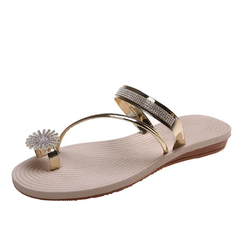 Sandali estivi con strass lucidi