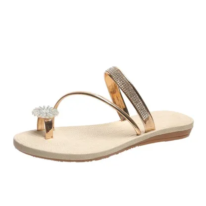 Sandali estivi con strass lucidi
