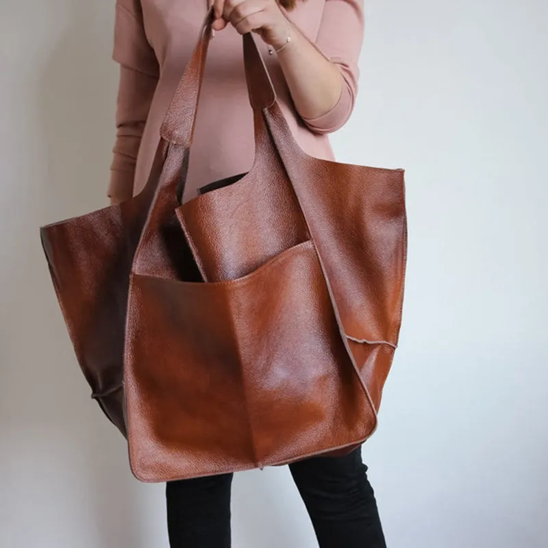 Borsa tote in pelle oversize