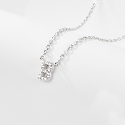Collana con lettera iniziale tempestata di argento 925 I 45 cm