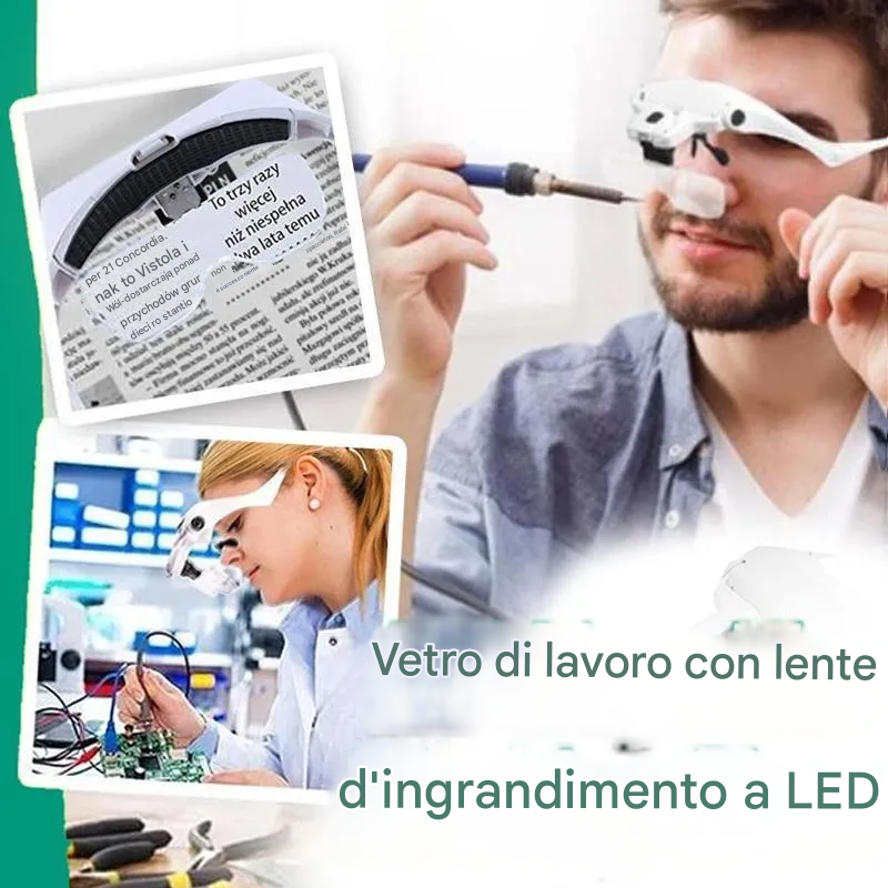 Lente di ingrandimento a LED in vetro da lavoro