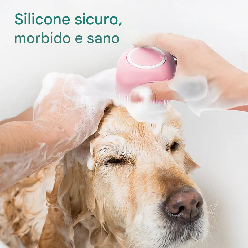 Spazzola massaggiante per il bagno degli animali domestici