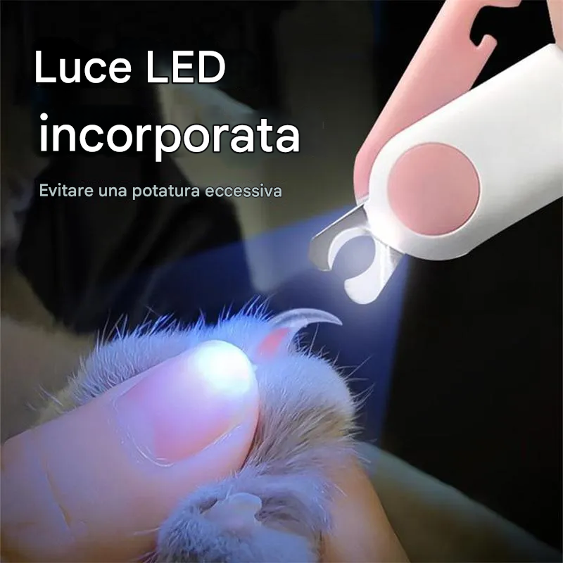 Tagliaunghie a LED per animali domestici