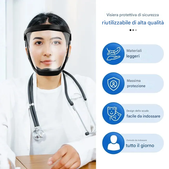 Protezione completa del viso Grande visiera trasparente