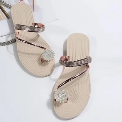 Sandali estivi con strass lucidi