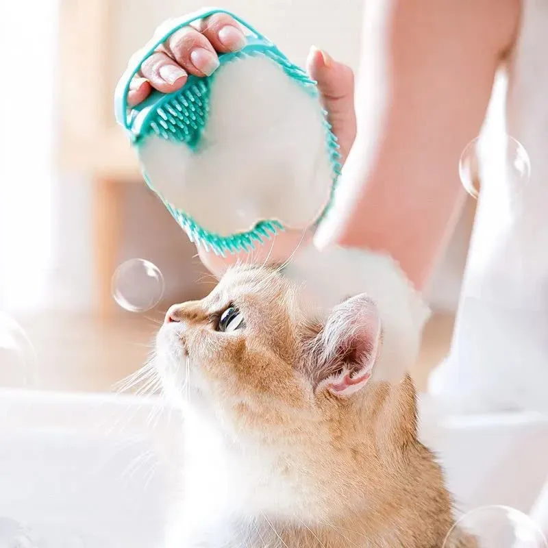 Spazzola massaggiante per il bagno degli animali domestici