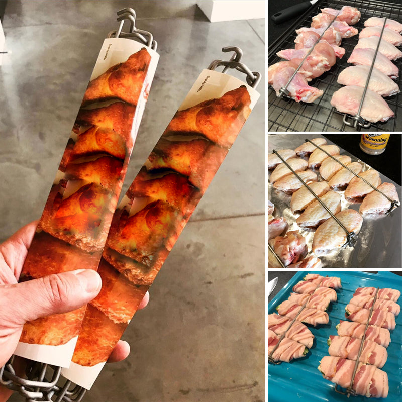 Forchetta per barbecue con ala di pollo