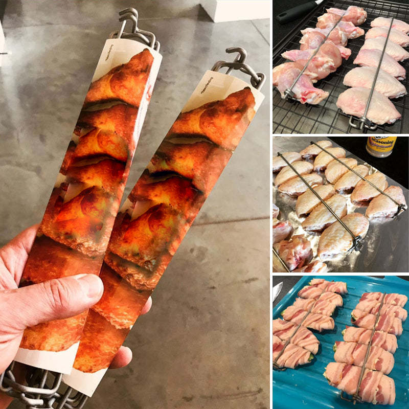 Forchetta per barbecue con ala di pollo