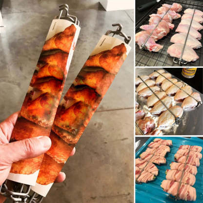 Forchetta per barbecue con ala di pollo