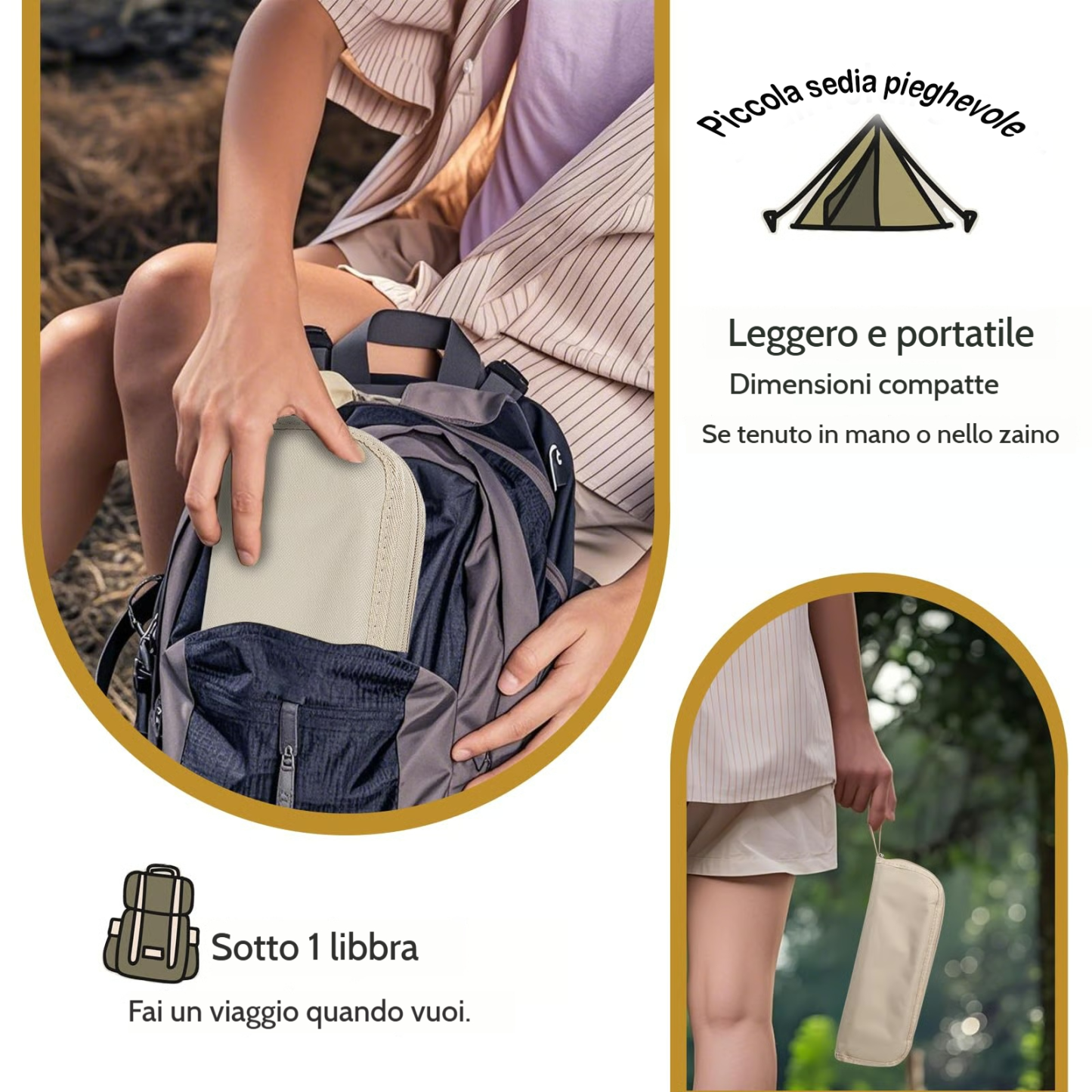 Sedia pieghevole portatile ultraleggera