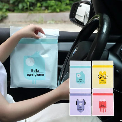 Sacchetti per la pulizia autoadesivi biodegradabili