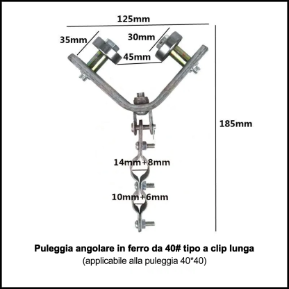 Puleggia angolare in ferro