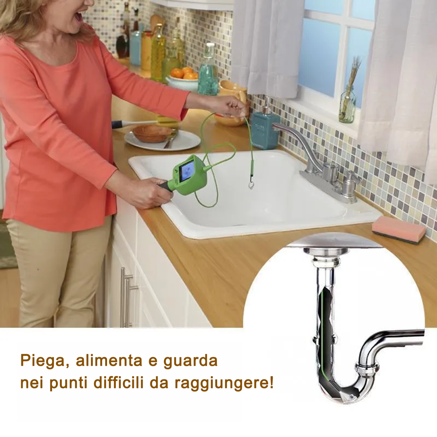 Telecamera micro HD impermeabile con cavo