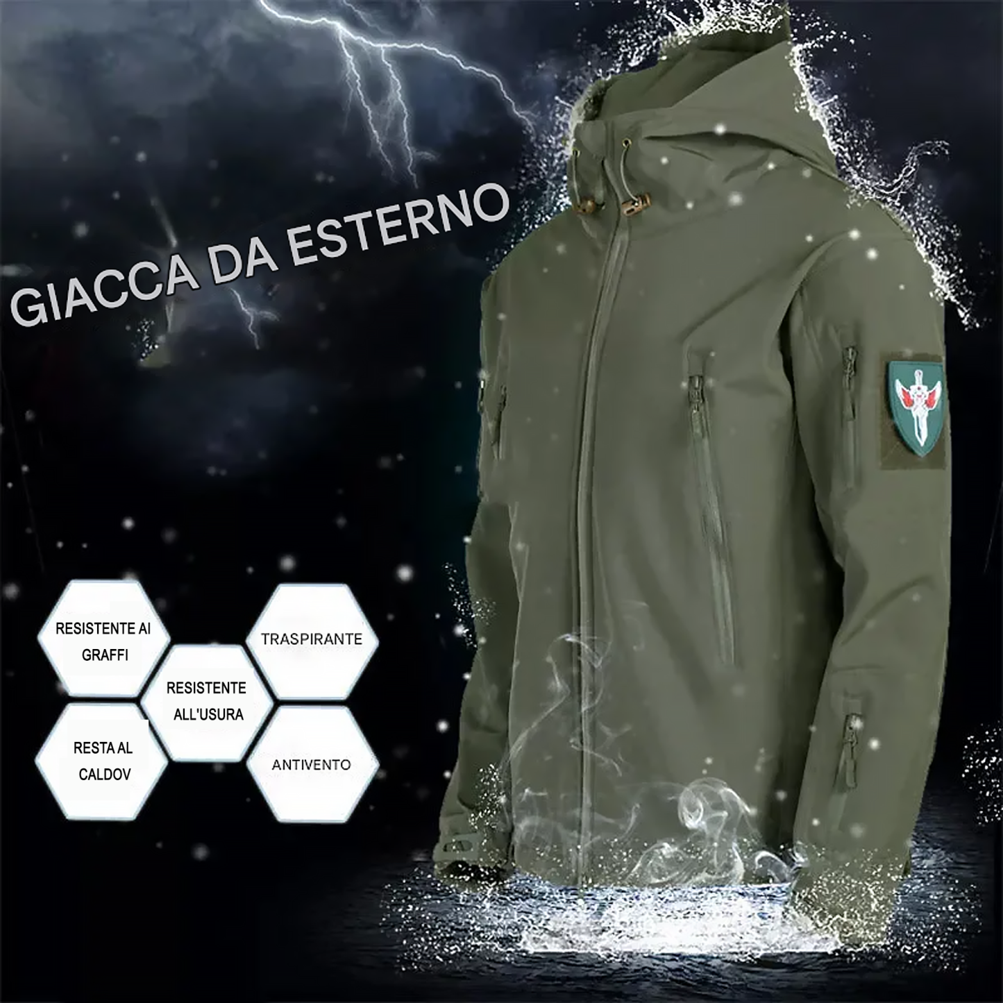 Giacca antivento impermeabile da uomo