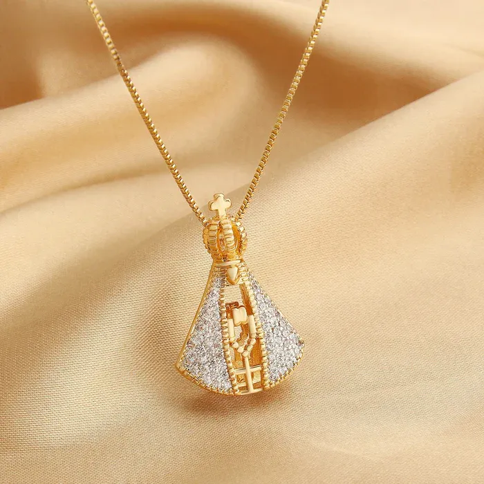 Collana Madonna bifacciale placcata oro 18 carati | COMPRA 1 E RICEVI 2 GRATIS [Offerta di Pasqua imperdibile!]