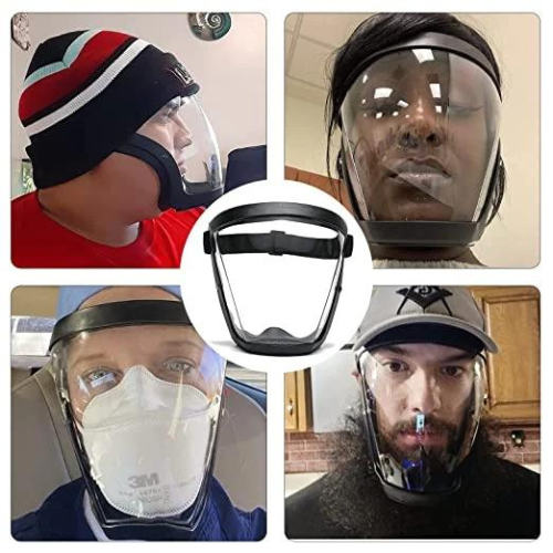 La visiera protegge il viso dalle polveri sottili e dalla nebbia ✓