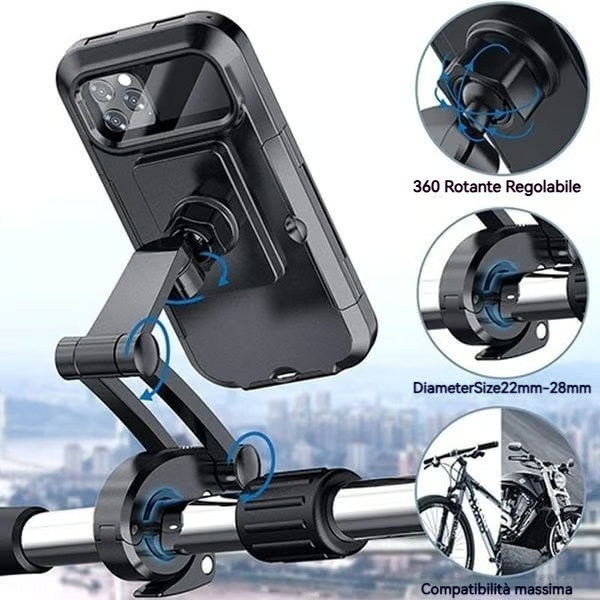 🔥Supporto impermeabile per telefono per bicicletta e moto