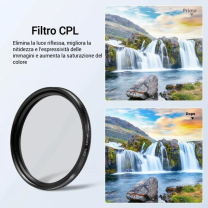 Obiettivo polarizzato CPL da 52 mm per smartphone