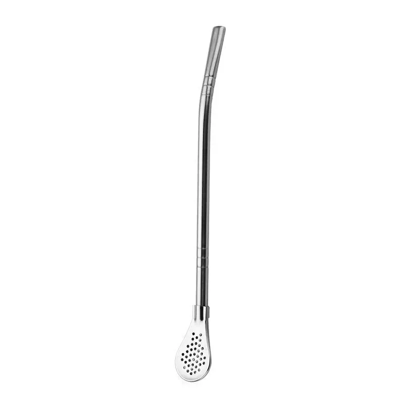 【3/6/9 set】Cucchiaio di cannuccia in acciaio inossidabile 304 a doppio