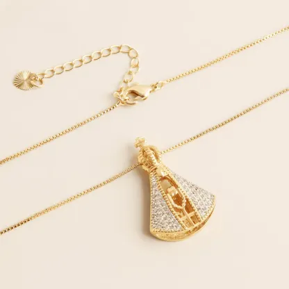 Collana Madonna bifacciale placcata oro 18 carati | COMPRA 1 E RICEVI 2 GRATIS [Offerta di Pasqua imperdibile!]