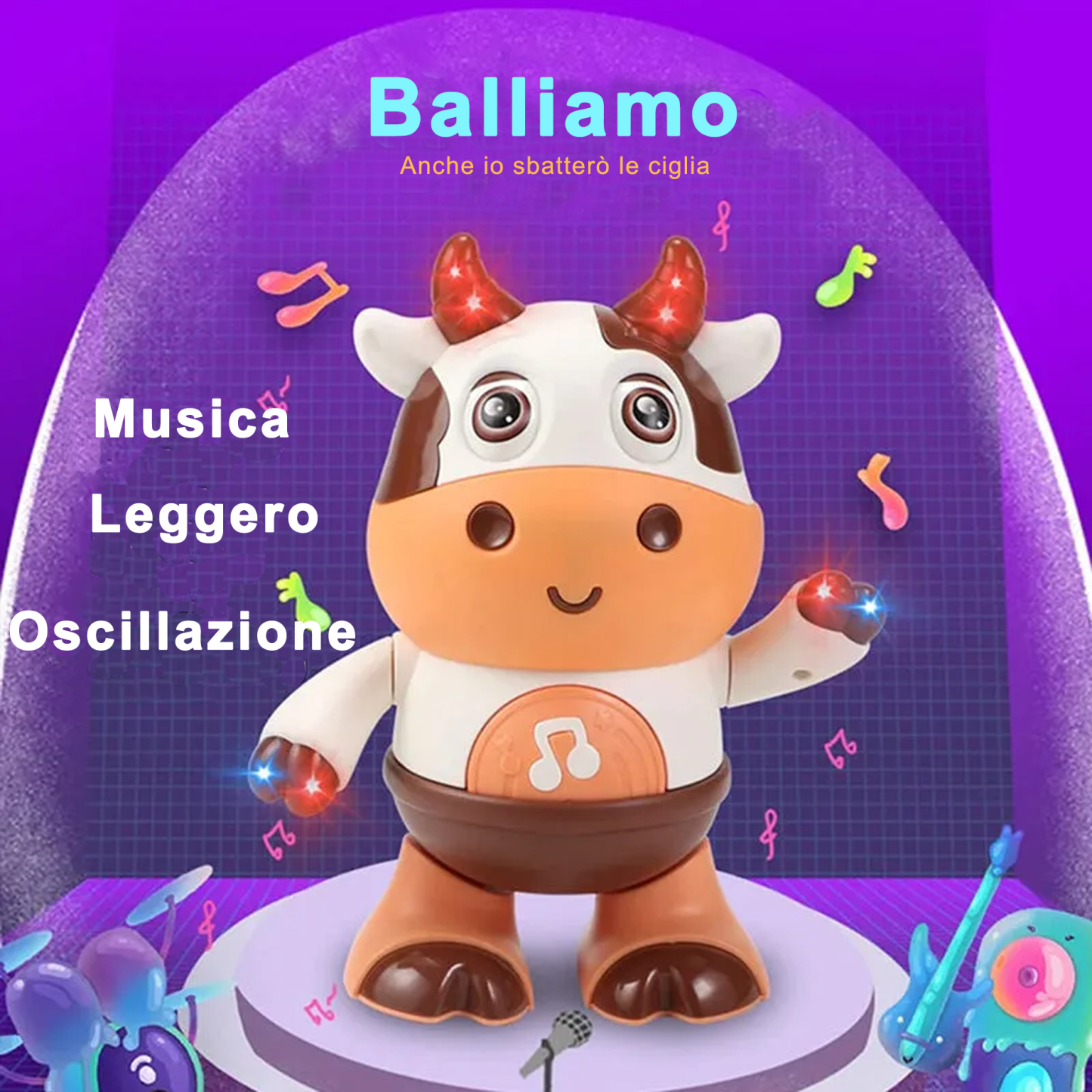 Giocattoli musicali a forma di mucca