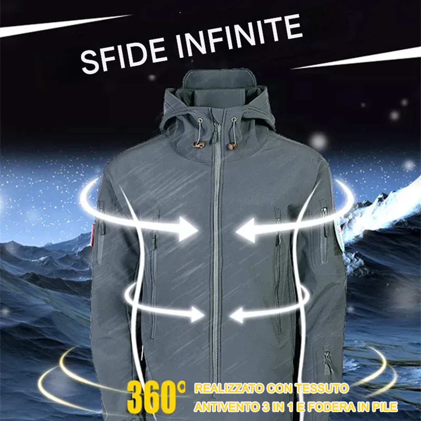 Giacca antivento impermeabile da uomo