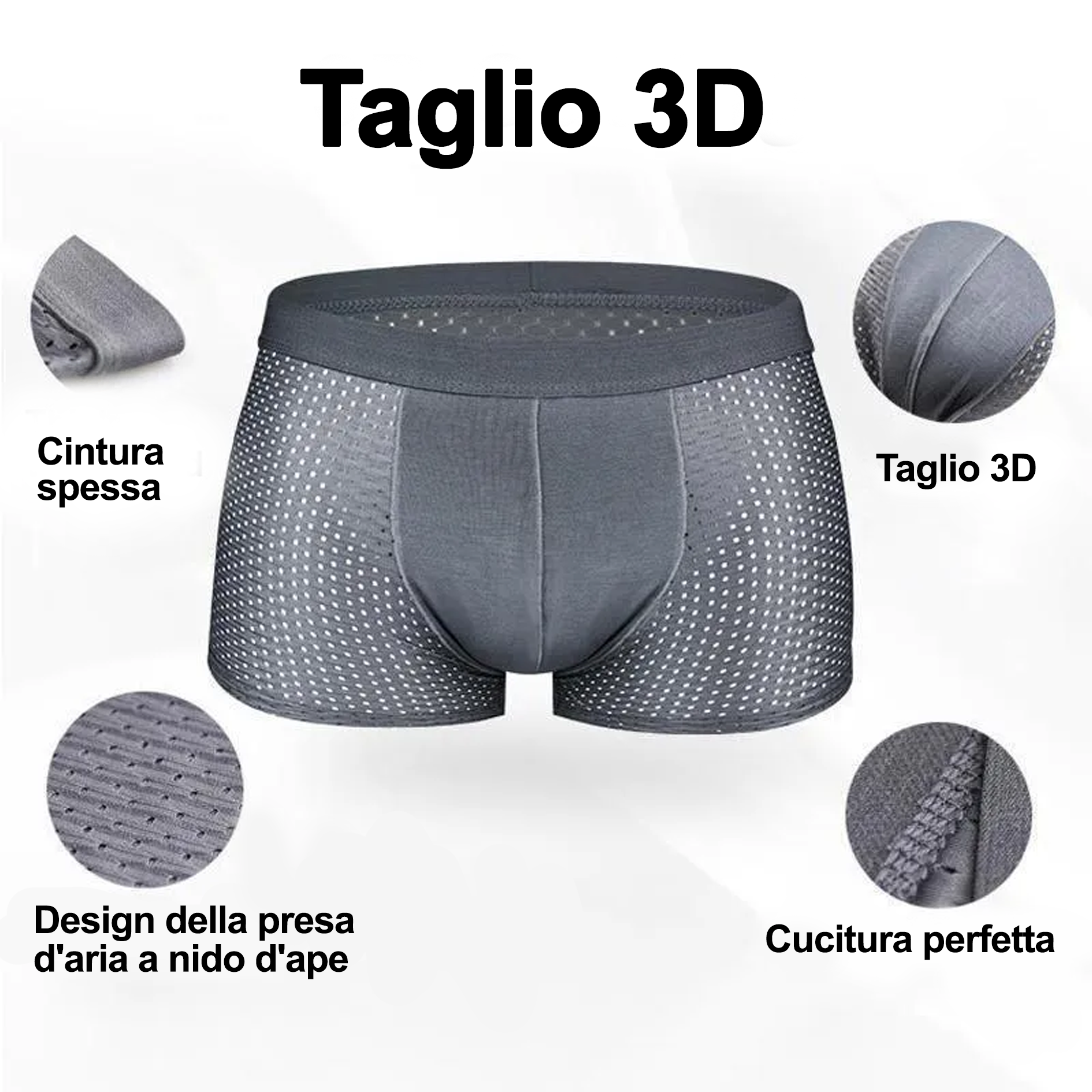 Boxer traspirante in seta ghiacciata da uomo