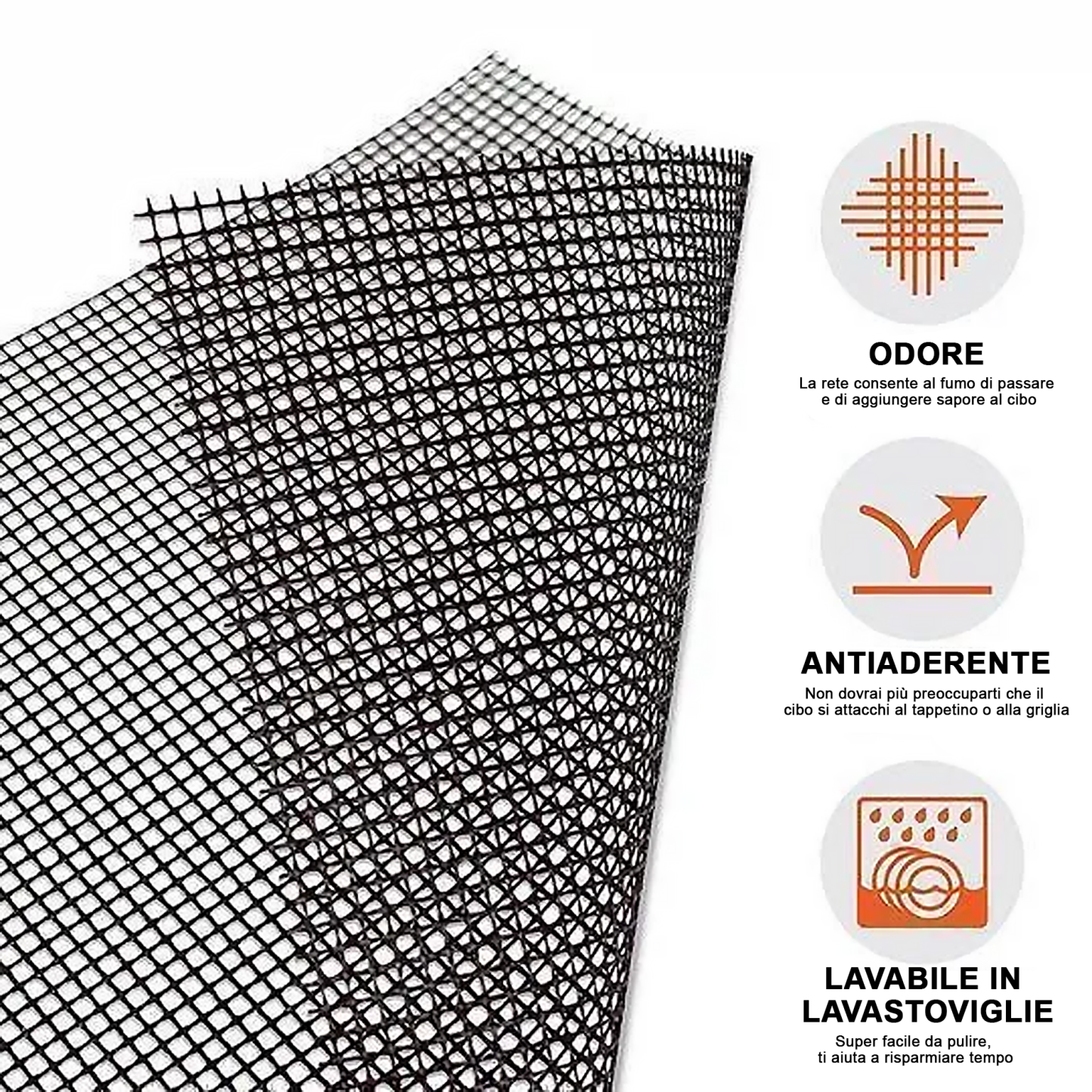 TAPPETINO ANTIADERENTE PER GRIGLIA PER BARBECUE
