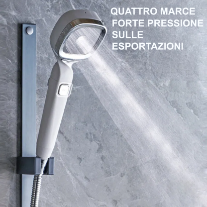 Soffione doccia pressurizzato portatile a 4 modalità con interruttore di pausa