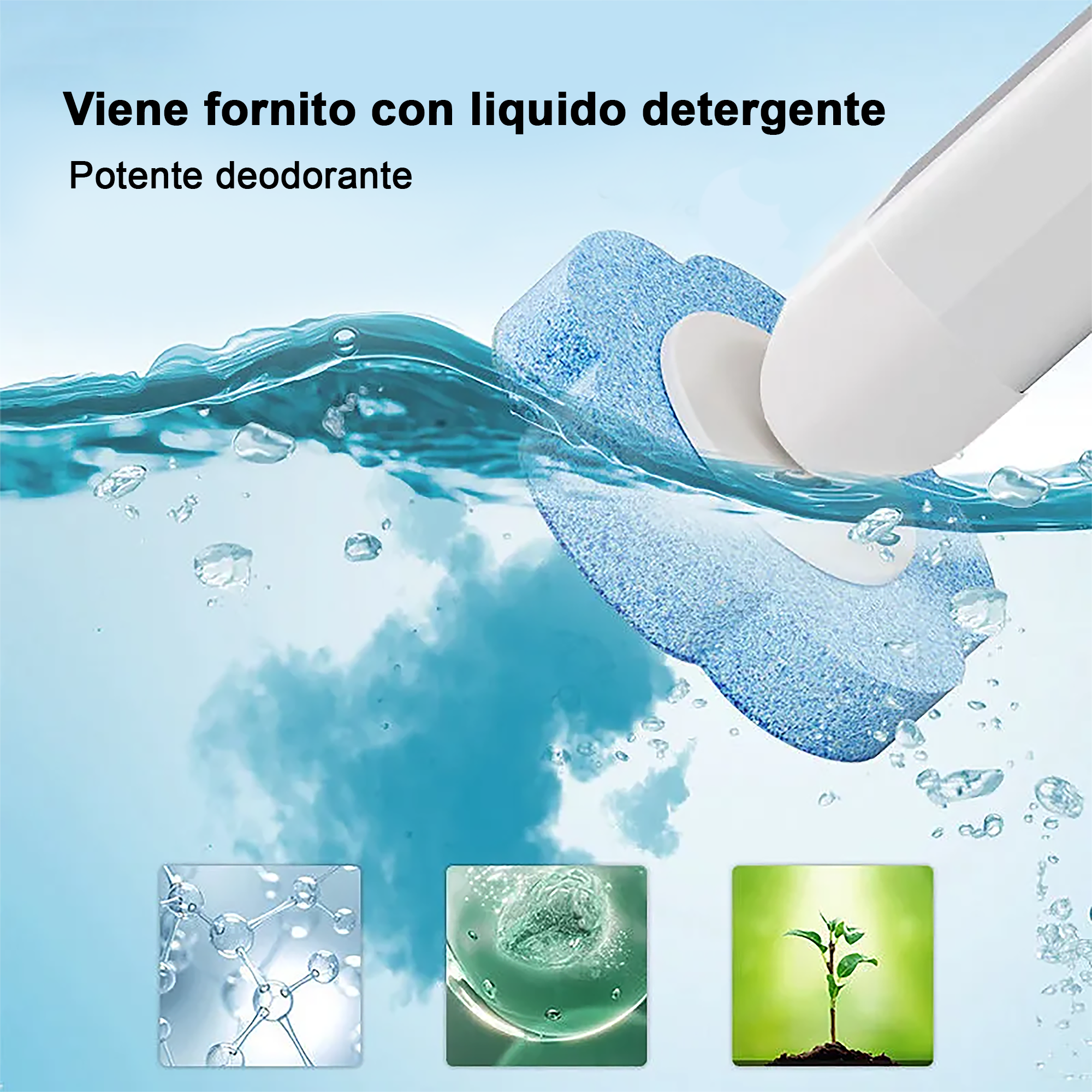 Sistema di pulizia per WC monouso