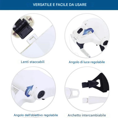 Lente di ingrandimento a LED in vetro da lavoro