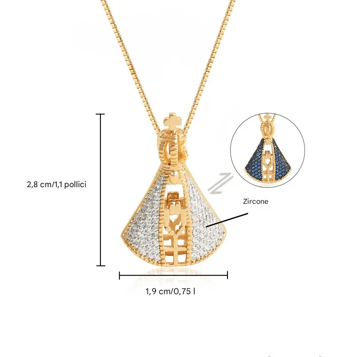 Collana Madonna bifacciale placcata oro 18 carati | COMPRA 1 E RICEVI 2 GRATIS [Offerta di Pasqua imperdibile!]