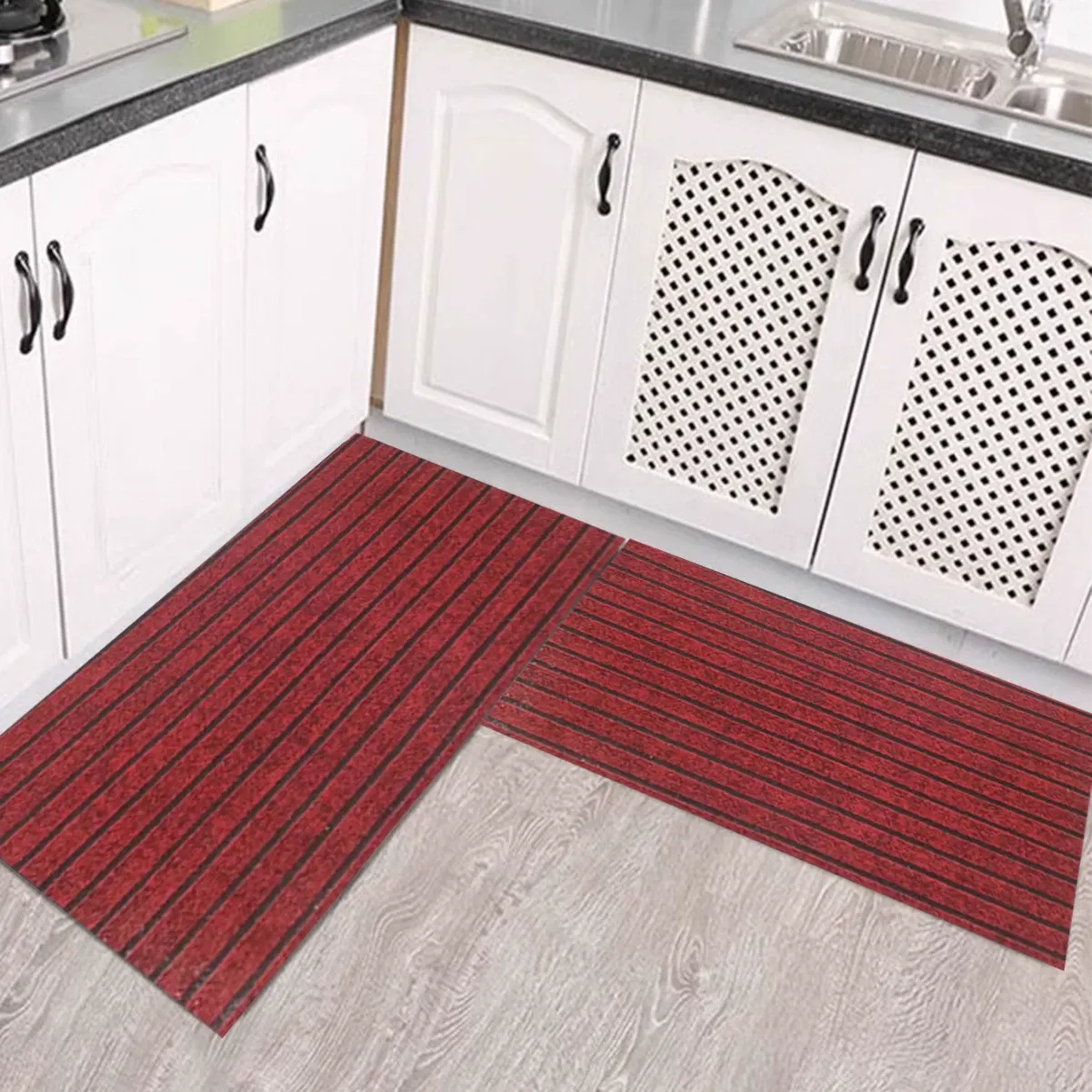 (40*60cm+40*120cm) Tappetino da cucina antiscivolo a strisce che assorbe acqua e olio