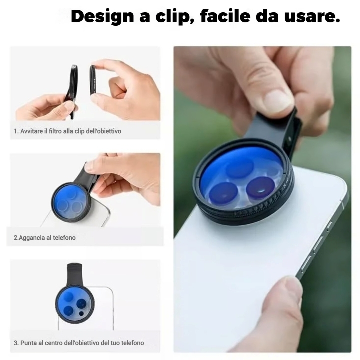 Obiettivo polarizzato CPL da 52 mm per smartphone