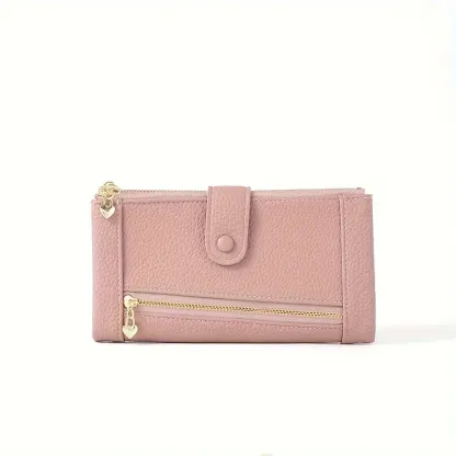 【Acquista 1 e ricevi 1 gratis】Portafoglio da donna retrò in vera pelle con doppia cerniera e slot multi-carta