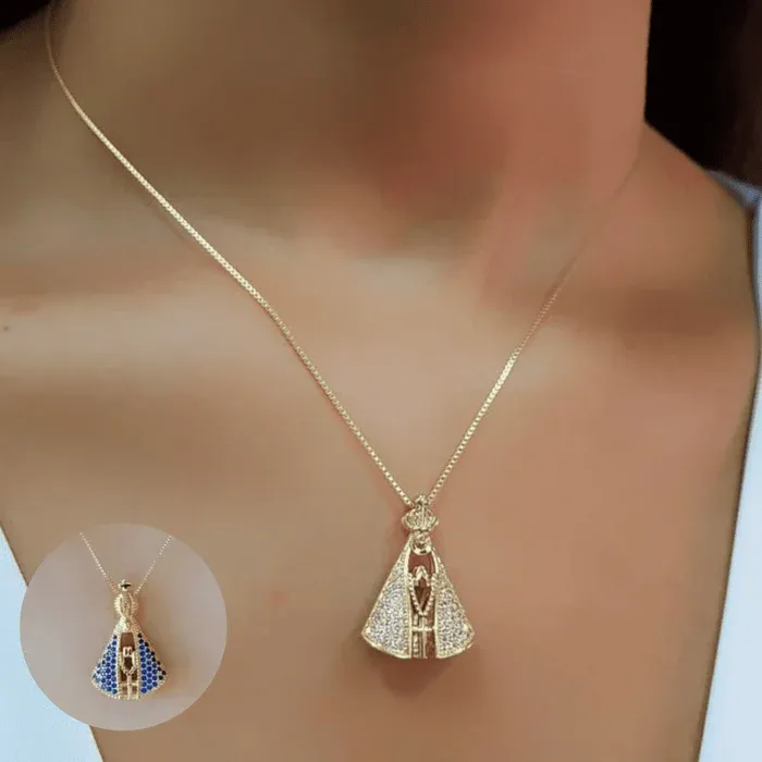Collana Madonna bifacciale placcata oro 18 carati | COMPRA 1 E RICEVI 2 GRATIS [Offerta di Pasqua imperdibile!]