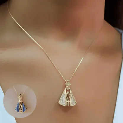 Collana Madonna bifacciale placcata oro 18 carati | COMPRA 1 E RICEVI 2 GRATIS [Offerta di Pasqua imperdibile!]