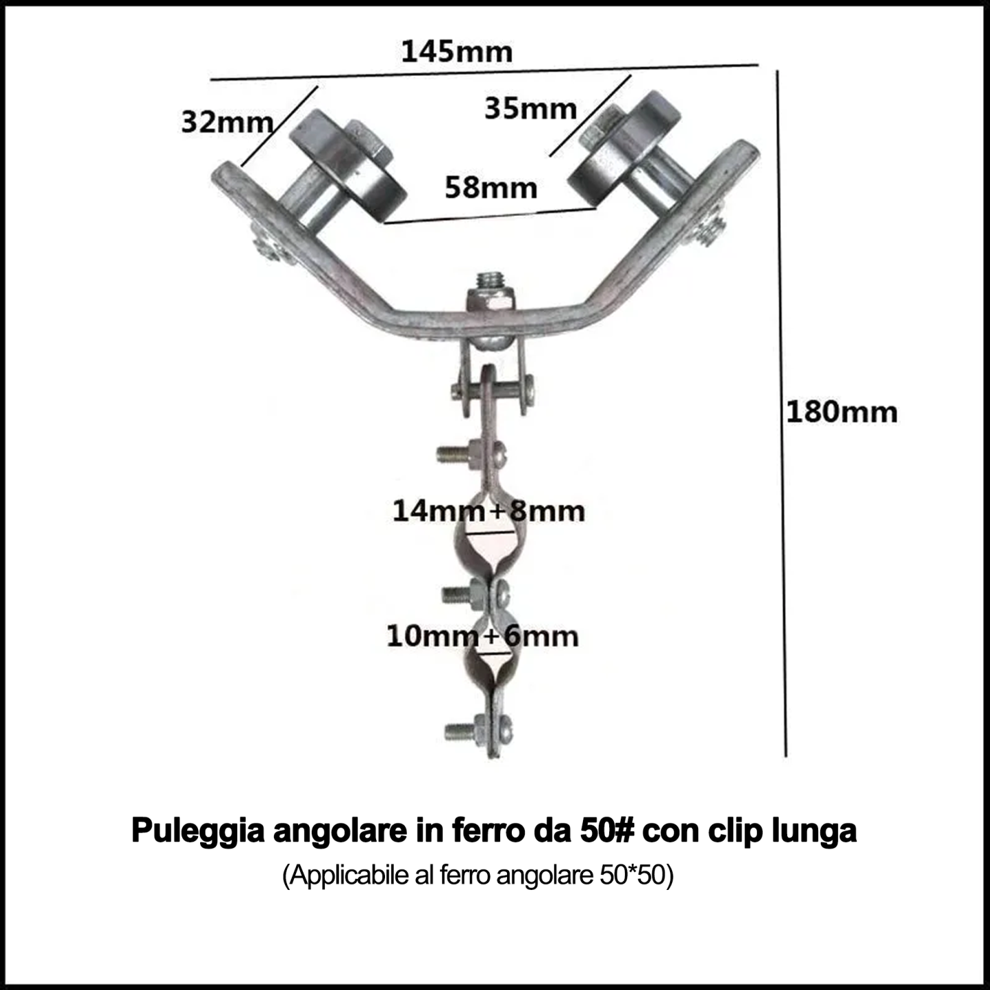Puleggia angolare in ferro