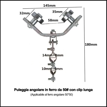 Puleggia angolare in ferro