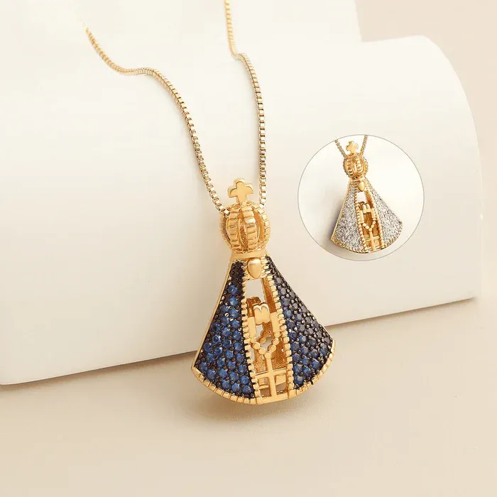 Collana Madonna bifacciale placcata oro 18 carati | COMPRA 1 E RICEVI 2 GRATIS [Offerta di Pasqua imperdibile!]