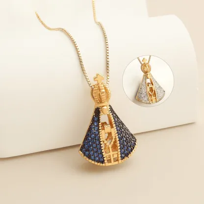 Collana Madonna bifacciale placcata oro 18 carati | COMPRA 1 E RICEVI 2 GRATIS [Offerta di Pasqua imperdibile!]