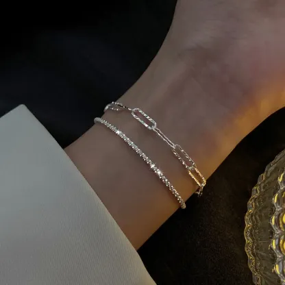 Bracciale alla cavigliera scintillante in argento sterling