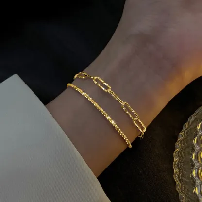 Bracciale alla cavigliera scintillante in argento sterling