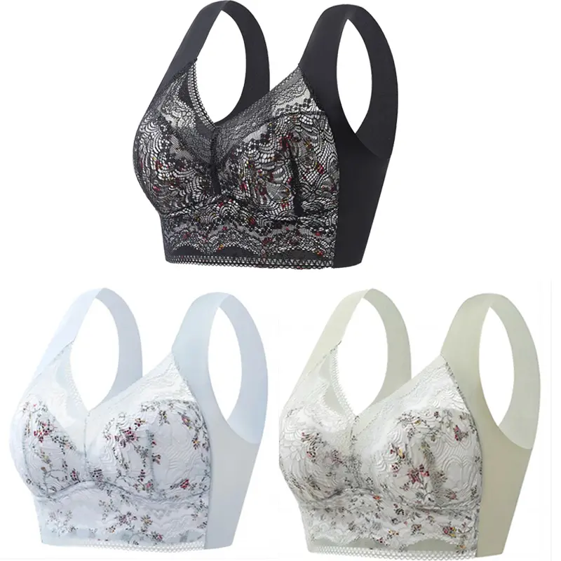 【Confezione da 3/6】Reggiseno in seta ghiacciata senza cuciture per taglie forti, traspirante e regolabile【40 kg-100 kg】