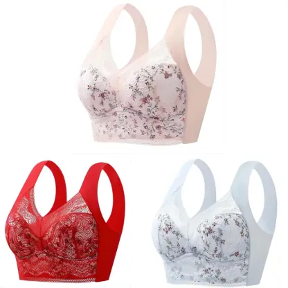 【Confezione da 3/6】Reggiseno in seta ghiacciata senza cuciture per taglie forti, traspirante e regolabile【40 kg-100 kg】