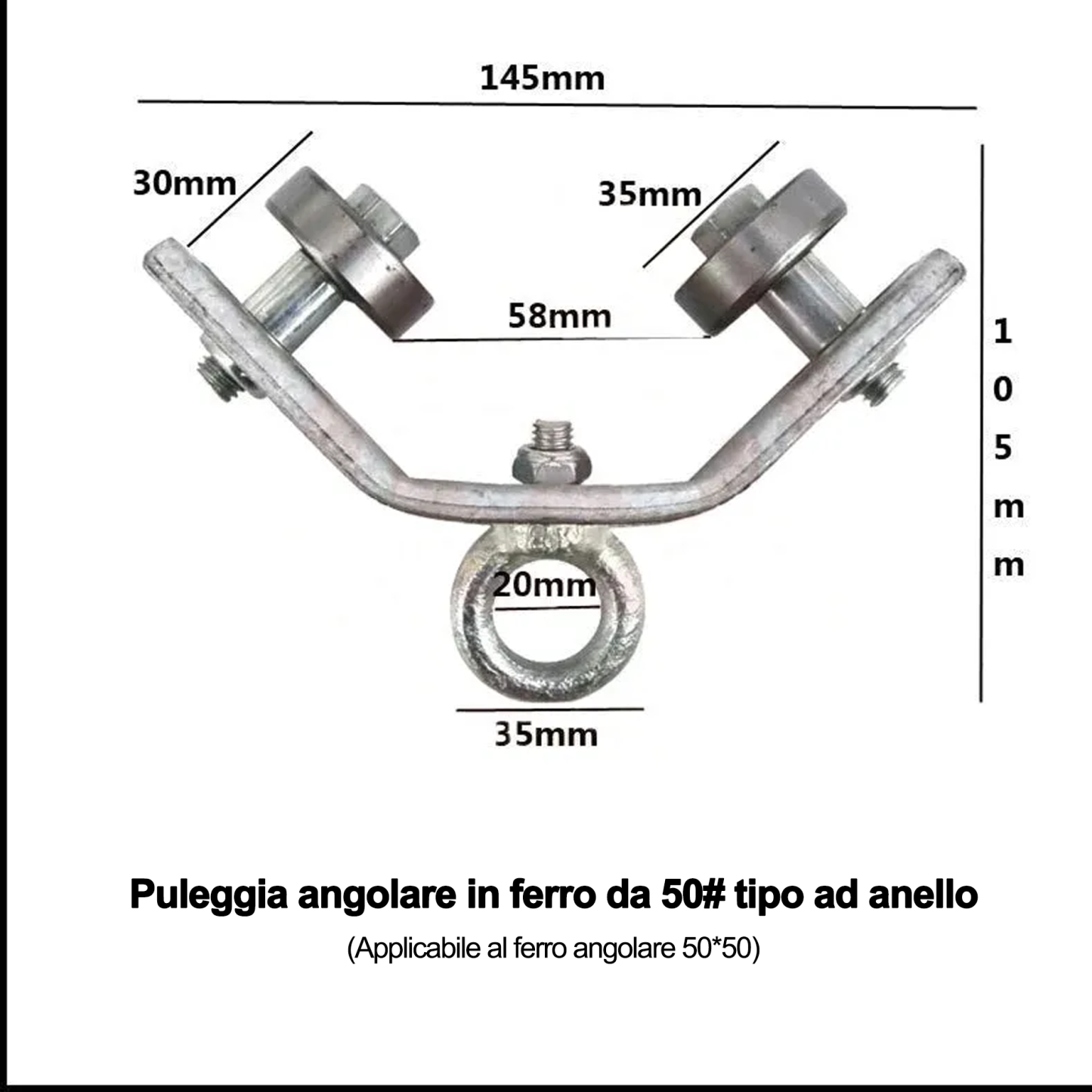 Puleggia angolare in ferro